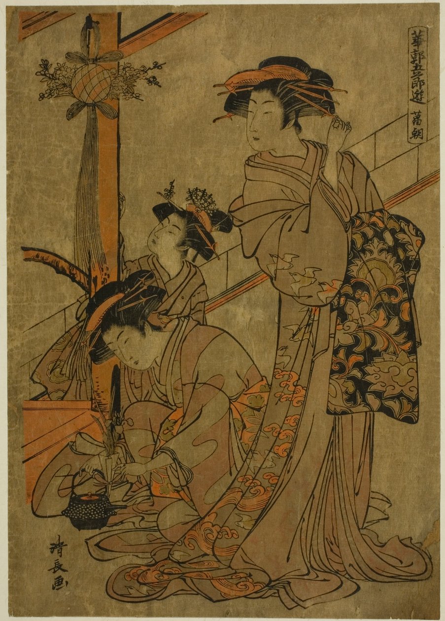 Mattina di Iris, dalla serie "Cinque Festival nei Quartieri del Piacere (Hanakuruwa gosechi no asobi)" da Torii Kiyonaga