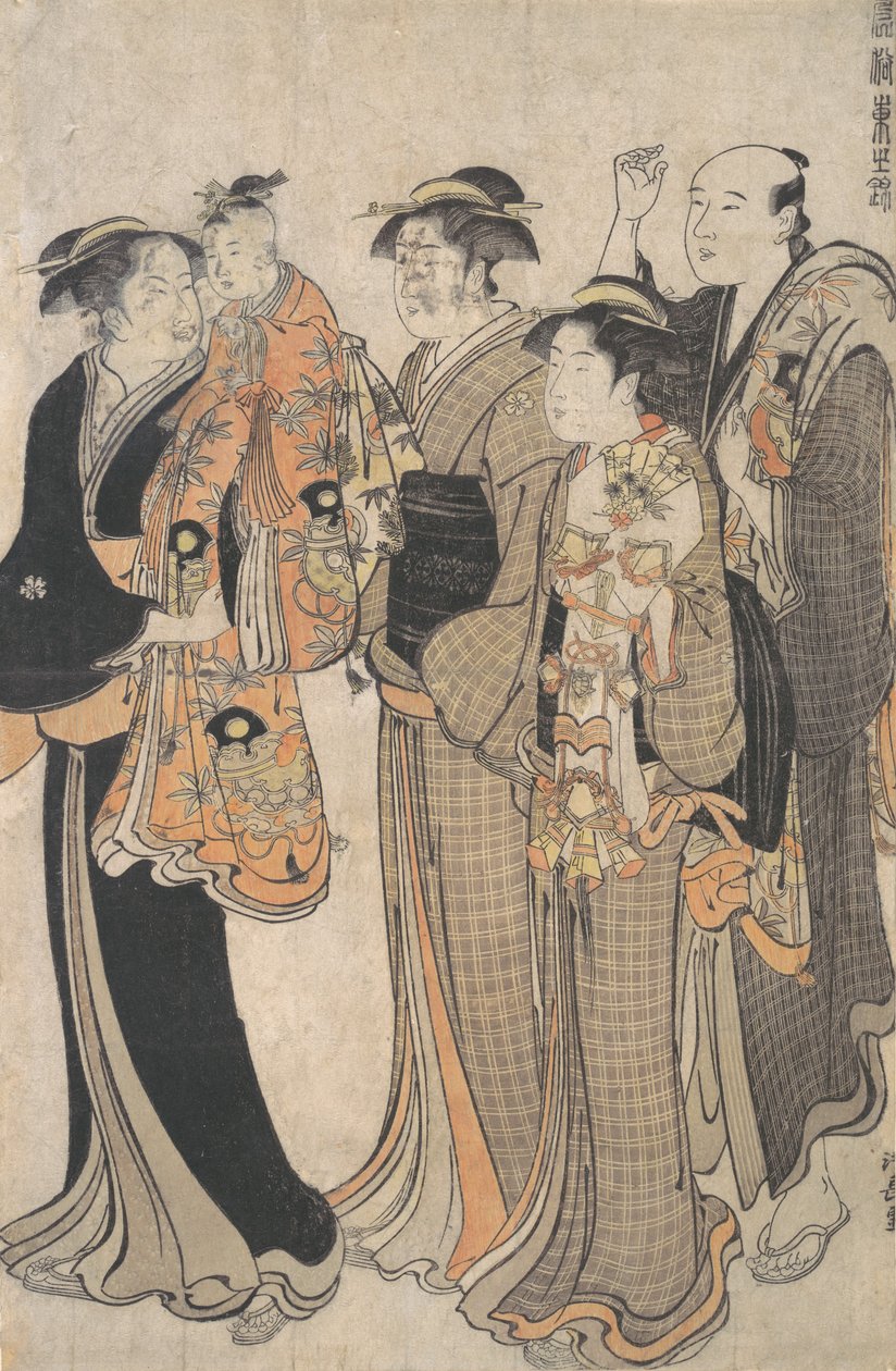 Madre che Porta la Sua Bambina al Miya Mairi da Torii Kiyonaga