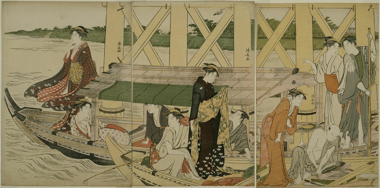 Barche da piacere sotto il ponte Azuma da Torii Kiyonaga