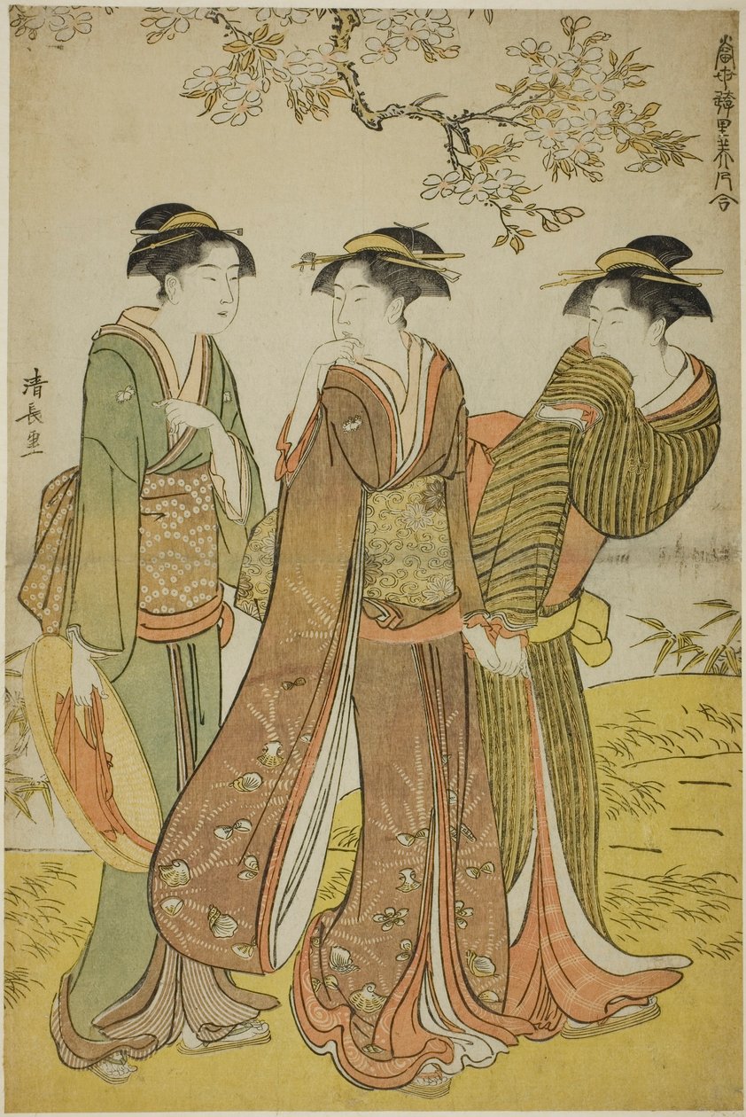 Gita di Primavera, dalla serie "Una Collezione di Bellezze Contemporanee dei Quartieri del Piacere" da Torii Kiyonaga