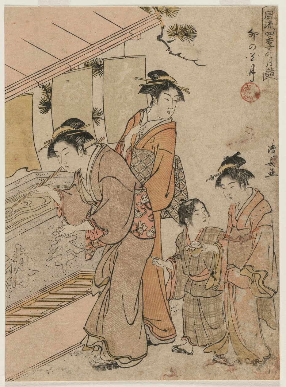 Il quarto mese dalla serie Visite mensili alla moda ai templi nelle quattro stagioni, 1784 da Torii Kiyonaga
