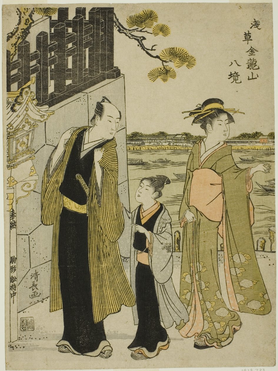 La Vista dalla Sala Komagata, dalla serie "Otto Distretti del Tempio Kinryuzan ad Asakusa (Asakusa Kinruzan hakkei)" da Torii Kiyonaga