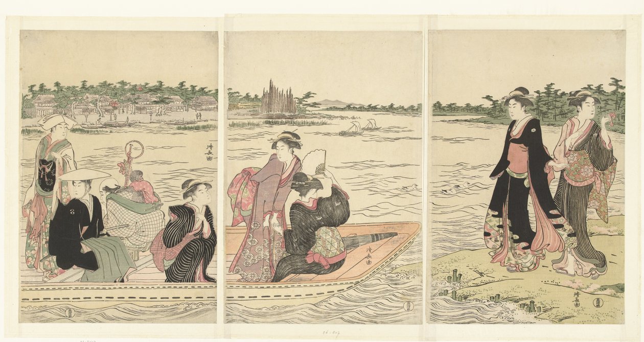 Traghetto sul fiume Sumida da Torii Kiyonaga