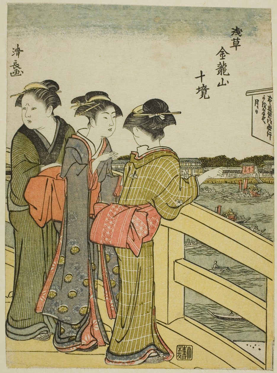 Veduta dal ponte Azuma, dalla serie "Dieci distretti del tempio Kinryuzan ad Asakusa" da Torii Kiyonaga