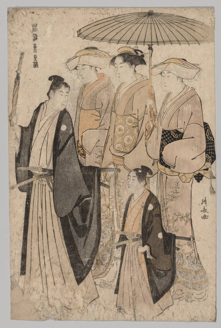 Donna di Yoshiwara e assistenti, 1752-1815 da Torii Kiyonaga