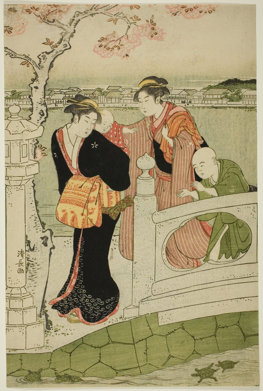 Donne e Bambini sulla Strada sopraelevata allo Stagno di Shinobazu da Torii Kiyonaga