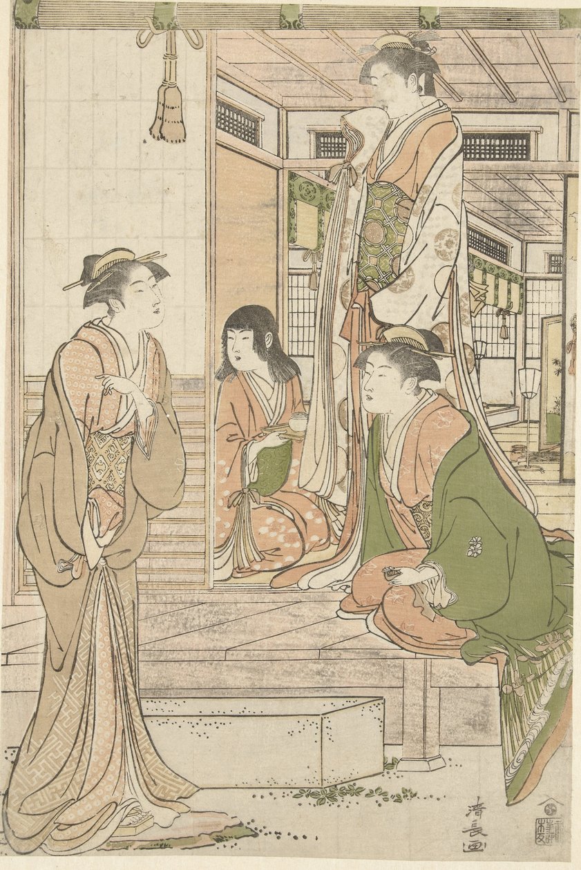 Yoshitsune porta una serenata a Joruri hime da Torii Kiyonaga