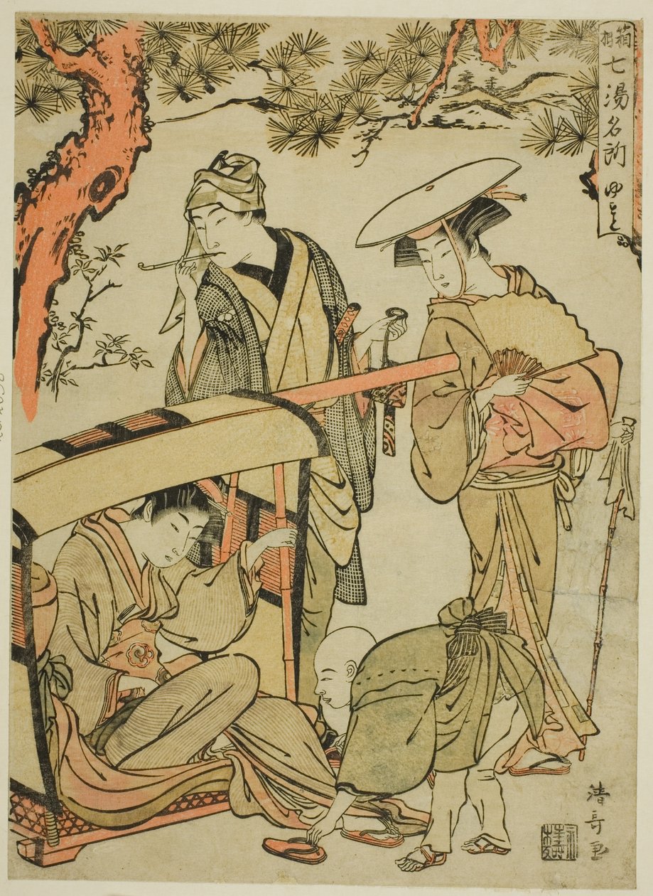 Yumoto, dalla serie "Sette Famosi Sorgenti Termali di Hakone (Hakone shichito meisho)" da Torii Kiyonaga