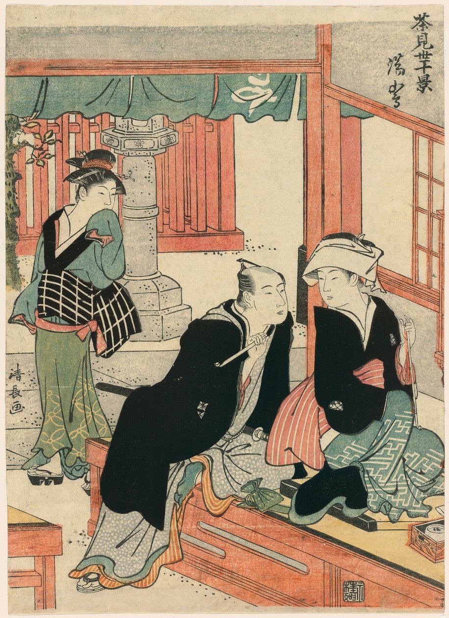 Yushima dalla serie Scene di dieci case da tè (Chamise jikkei) da Torii Kiyonaga