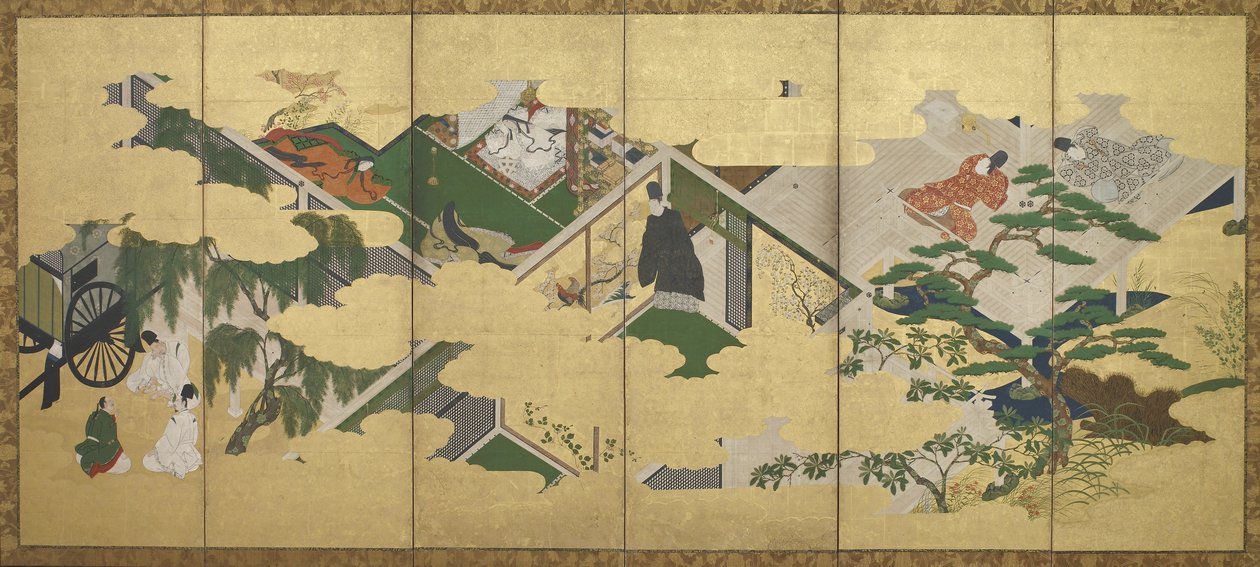 Il racconto di Genji, capitolo 2: La visita del principe Genji a Utsusemi, periodo Edo da Tosa Mitsuoki