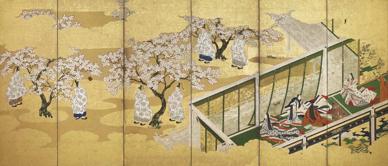 Il racconto di Genji, capitolo 34; Kashiwagi vede la Terza Principessa, periodo Edo da Tosa Mitsuoki