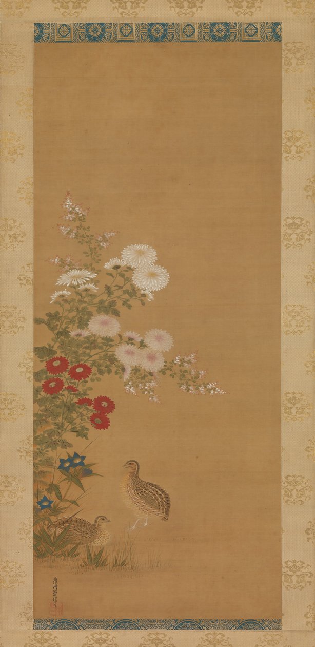 Quaglia e fiori autunnali, fine XVII secolo da Tosa Mitsuoki