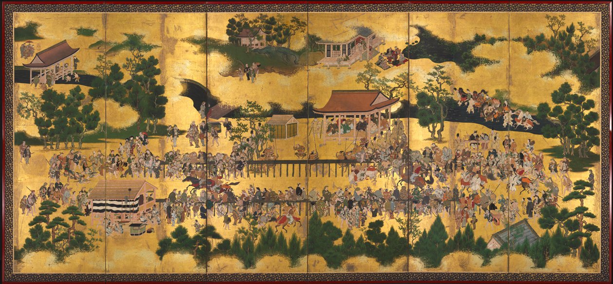 Corsa di cavalli al Santuario di Kamo, 1615-50 da Tosa School