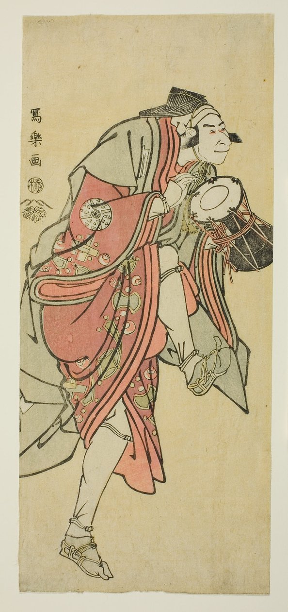 Nakamura Nakazo II nel ruolo di Aramaki Mimishiro Kanetora travestito da Saiwaka da Toshusai Sharaku