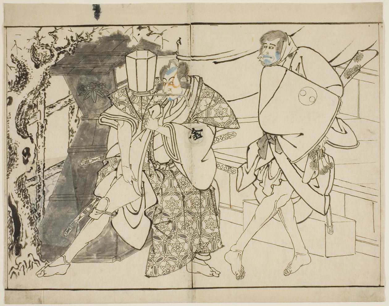 Gli attori Arashi Ryuzo e Morita Kanya VIII da Toshusai Sharaku