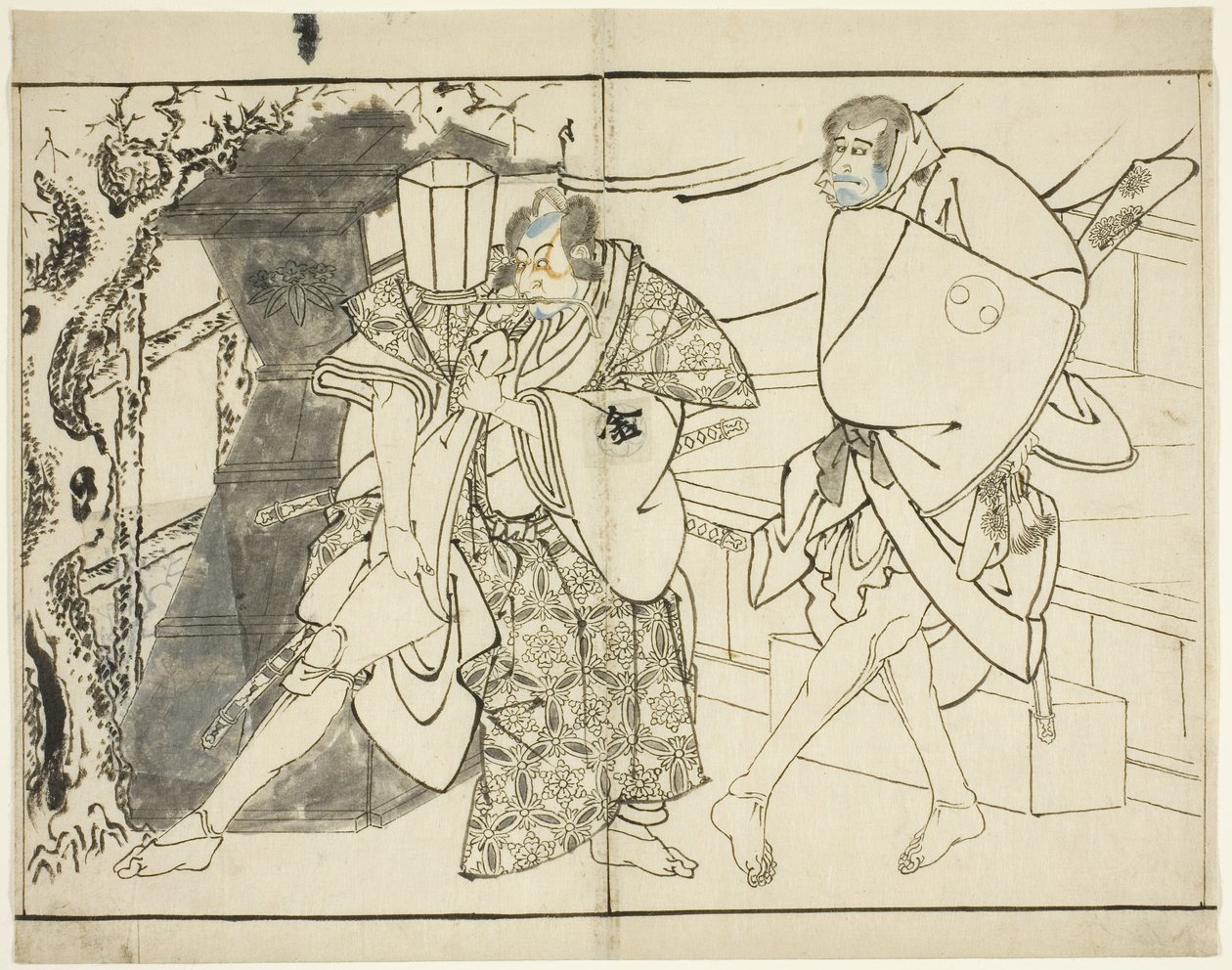 Gli attori Arashi Ryuzo e Morita Kanya VIII, 1794 da Toshusai Sharaku