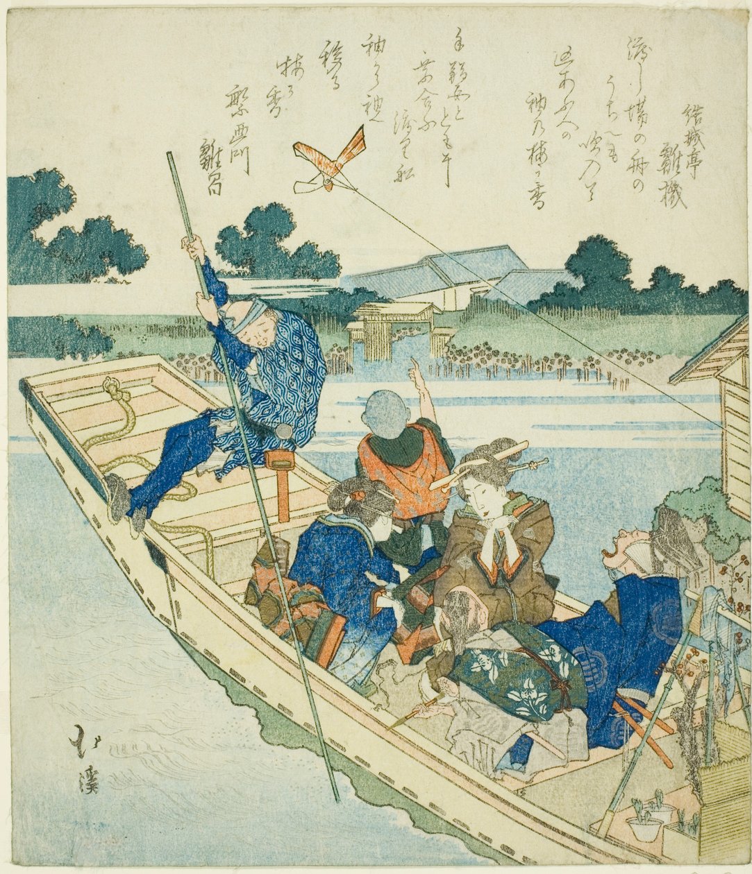 Attraversamento del fiume Sumida a Capodanno da Totoya Hokkei