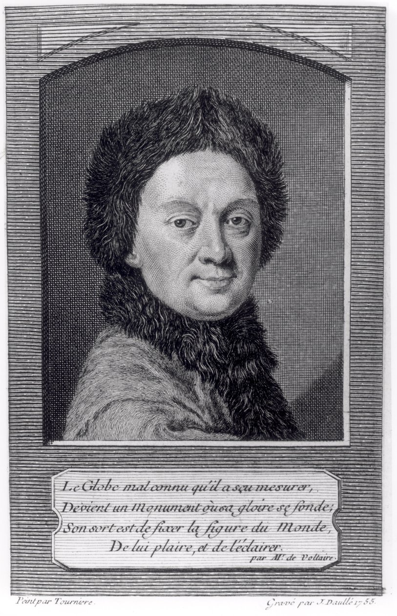 Pierre Louis Moreau de Maupertuis (1698-1759) inciso da John Daulle (1703-63) 1755 da Tourniere