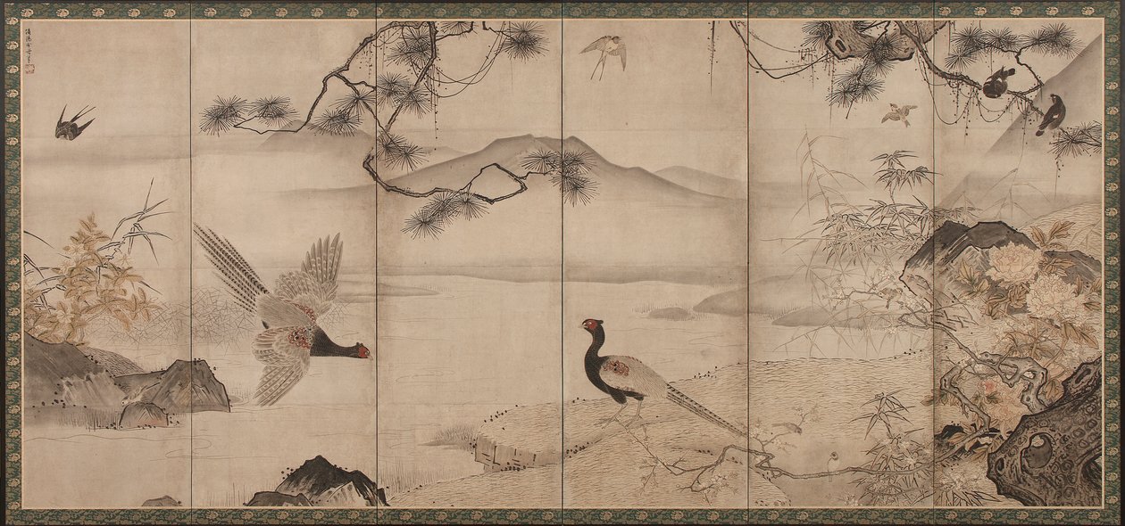 Uccelli e fiori delle quattro stagioni: primavera ed estate, periodo Muromachi, fine XV-inizio XVI secolo da Toyo Sesshu