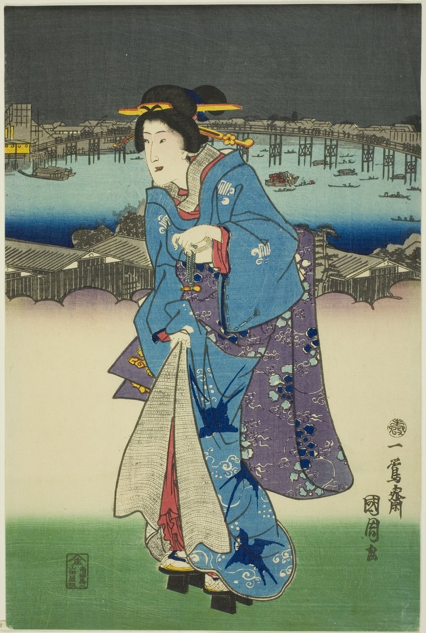 Divertimenti serali a Ryogoku nella capitale orientale (Toto Ryogoku yoasobi no zu) da Toyohara Kunichika