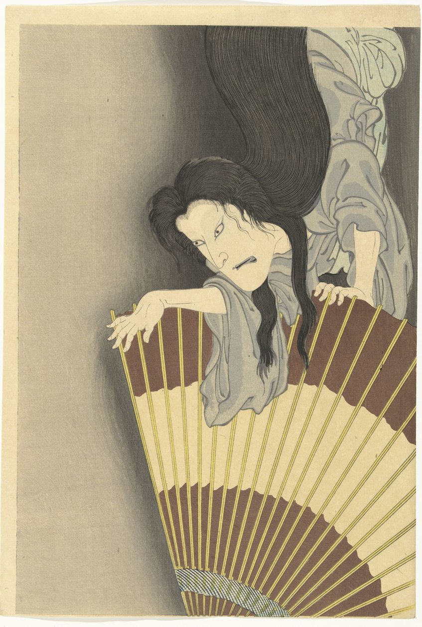 Samurai Aoyama e il fantasma Okiku da Toyohara Kunichika