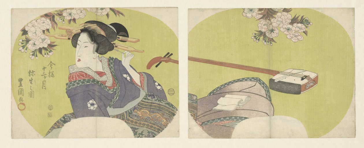 Cortigiana e shamisen da Toyokuni (II) , Utagawa