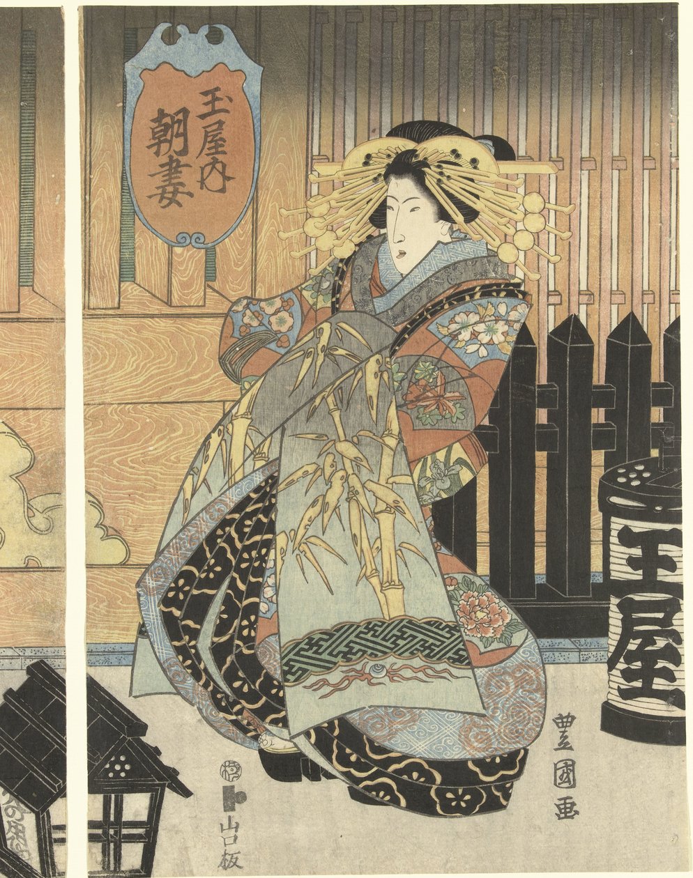Tre cortigiane della casa Tamaya da Toyokuni (II) , Utagawa