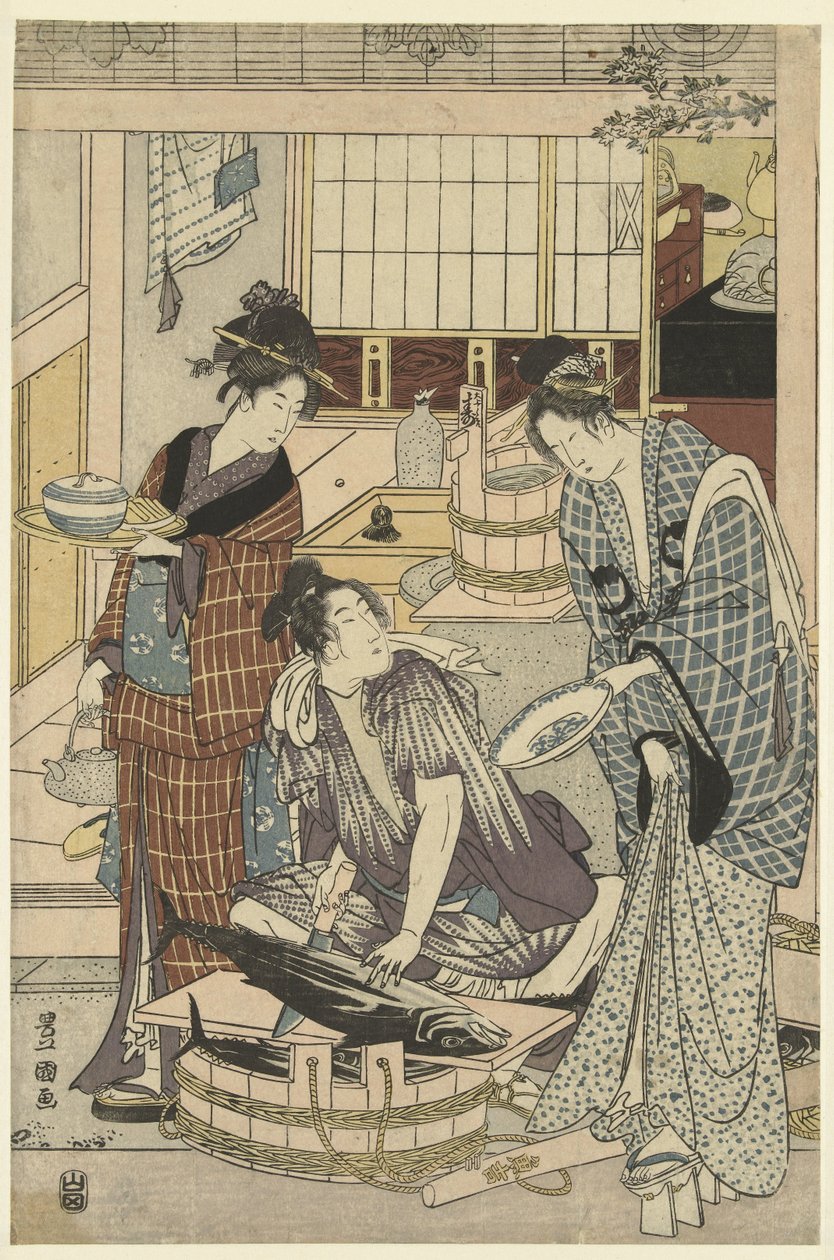 Venditore di pesce da Toyokuni (II) , Utagawa