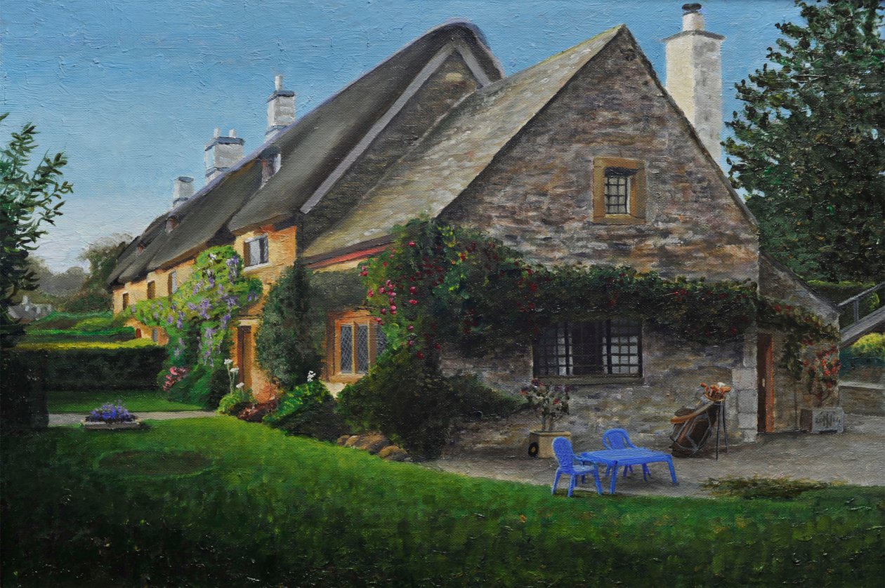Cottage con tetto di paglia, Great Tew, 2014 da Trevor Neal