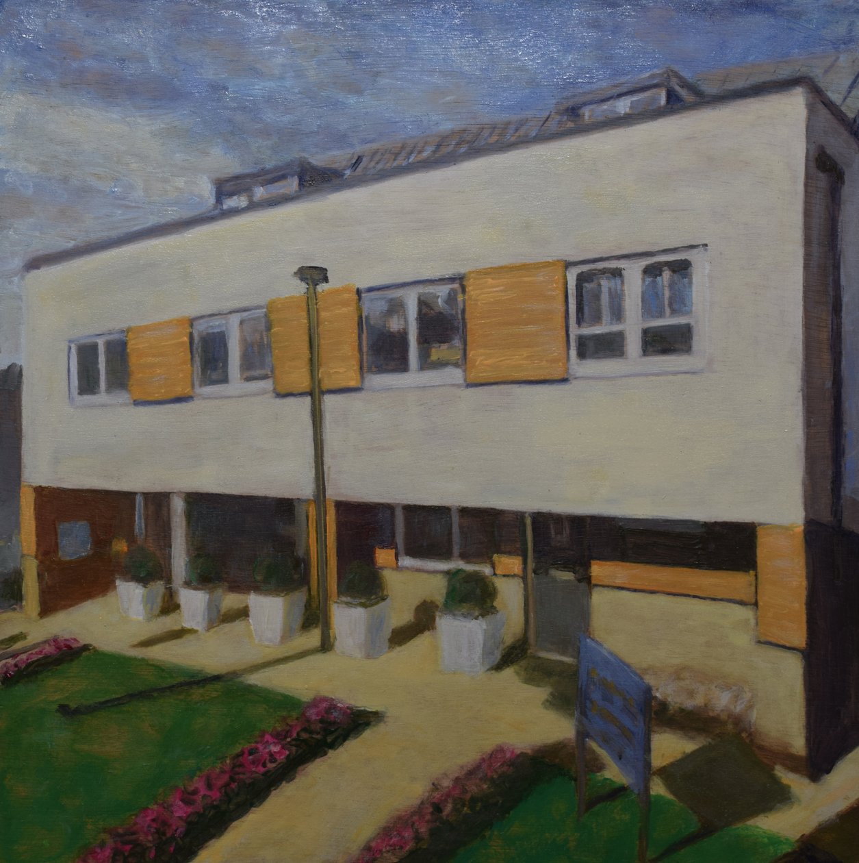 Un posto dove vivere 64, 2018 (olio su compensato) da Trevor Burgess