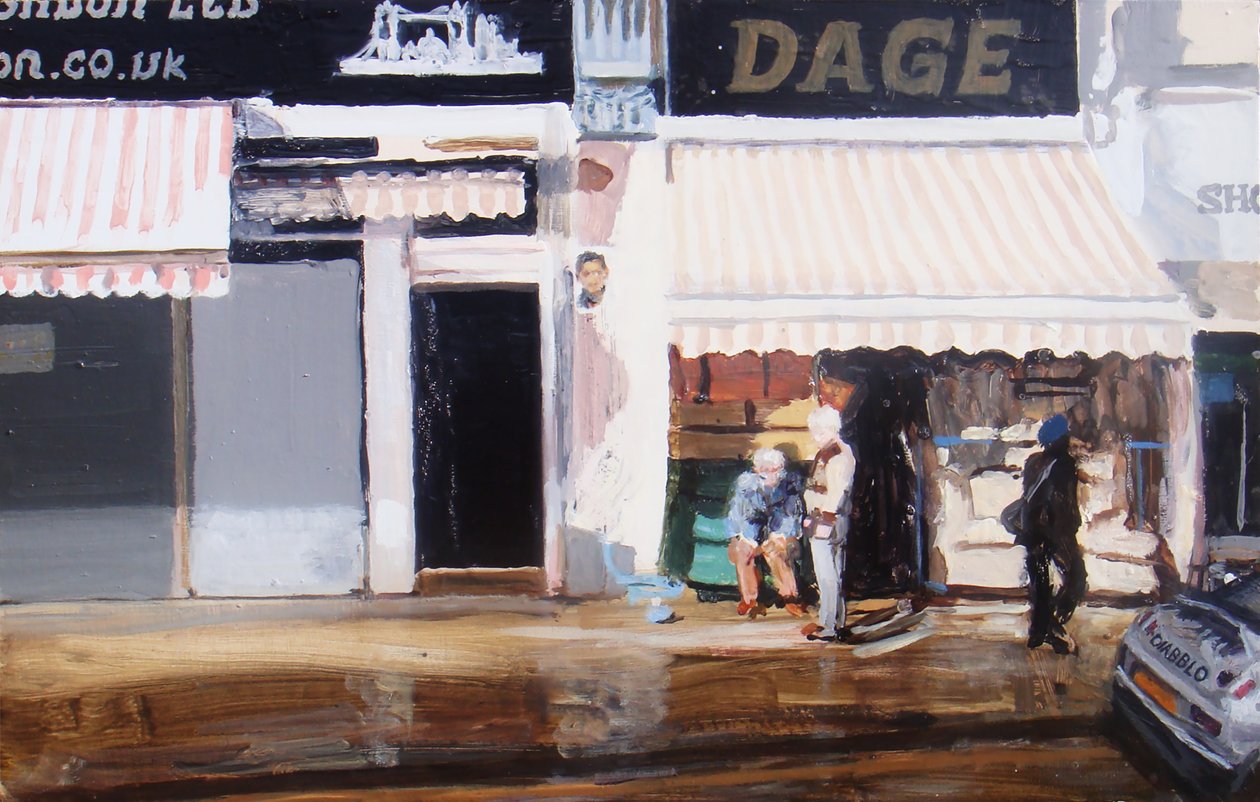 Azione per gli anziani, 2010 (olio su tavola) da Trevor Burgess