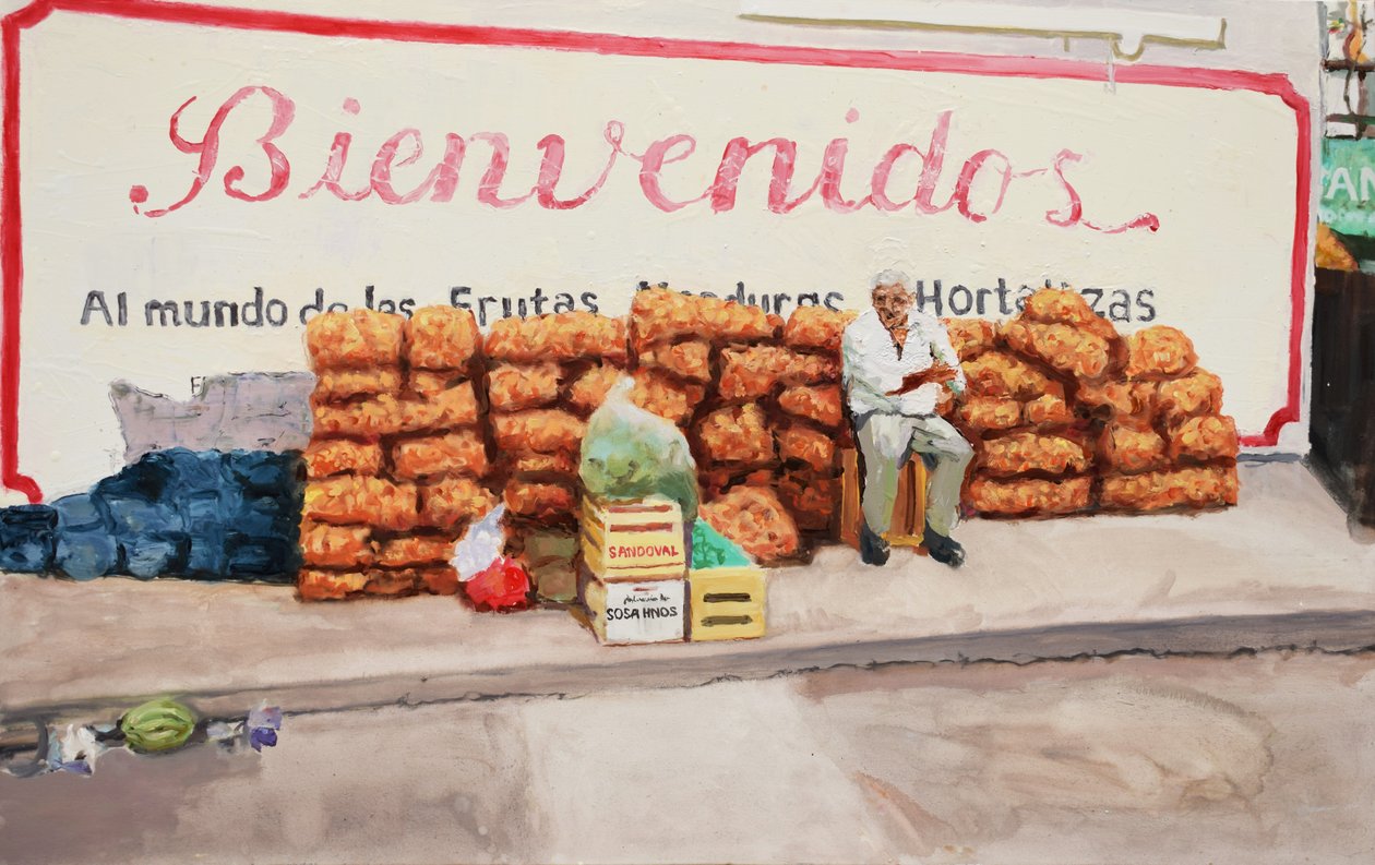 Benvenuti nel mondo della frutta, della verdura e del verde, 2016 (Olio su tela) da Trevor Burgess