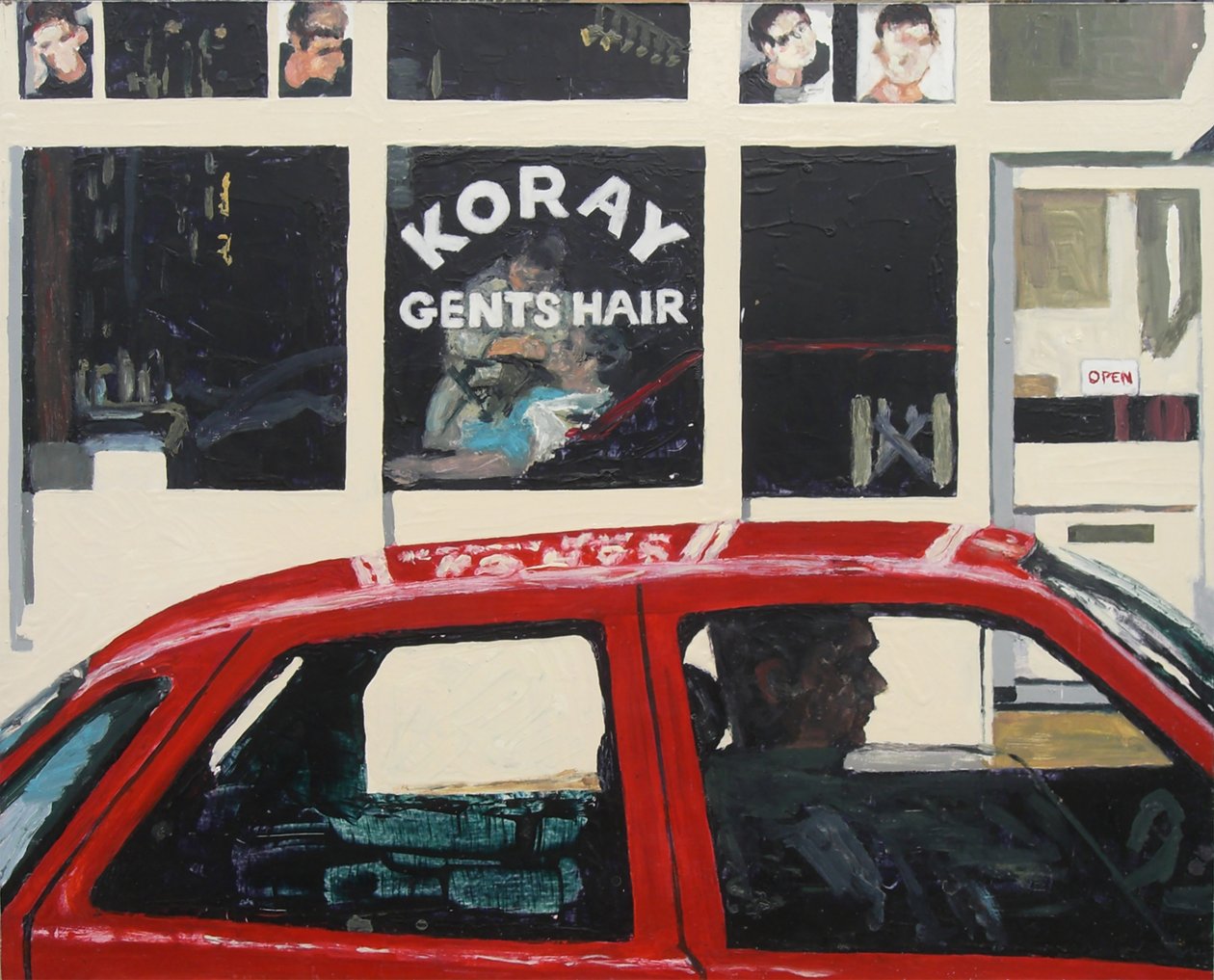 Koray Gents Hair, 2003 (olio su tavola) da Trevor Burgess