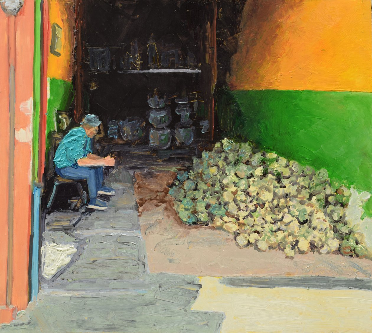 Trilogia di ananas 1 (San José, Costa Rica), 2018 (olio su tavola) da Trevor Burgess