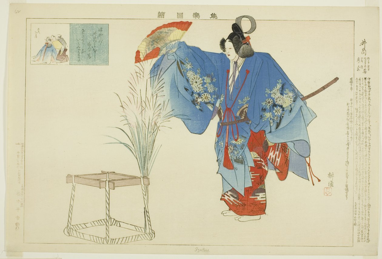 Izutsu, dalla serie "Immagini di spettacoli No (Nogaku Zue)" da Tsukioka Kogyo