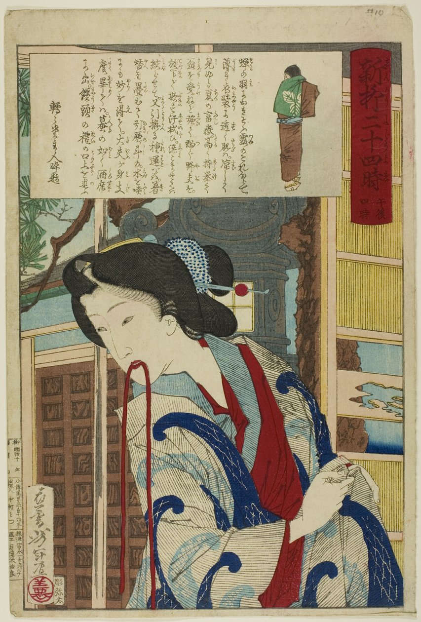 Four PM, dalla serie "Ventiquattro ore a Shinbashi e Yanagibashi". da Tsukioka Yoshitoshi
