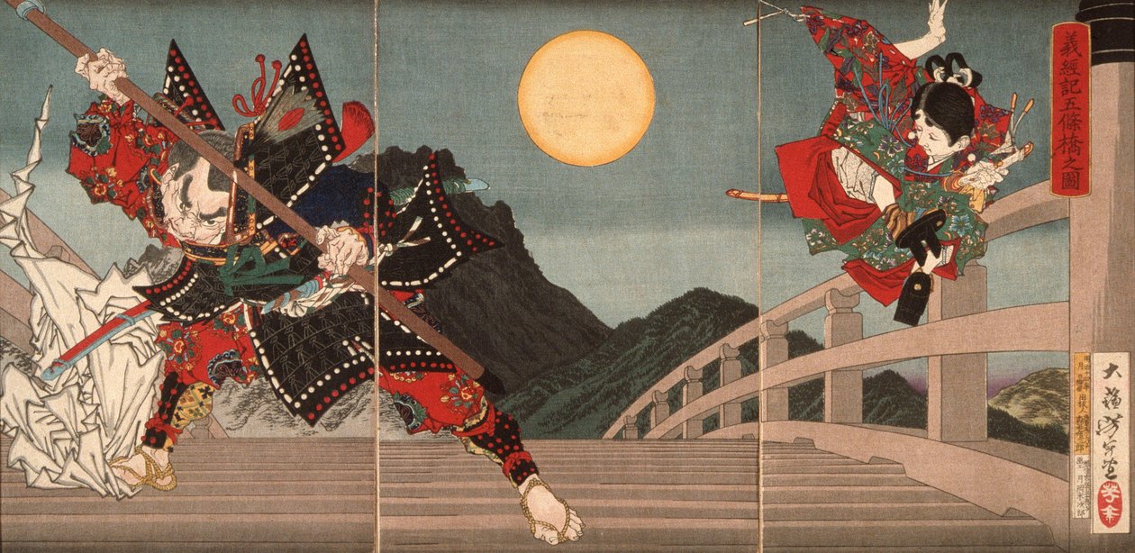 Ponte Gojō, un episodio della vita di Yoshitsune da Tsukioka Yoshitoshi