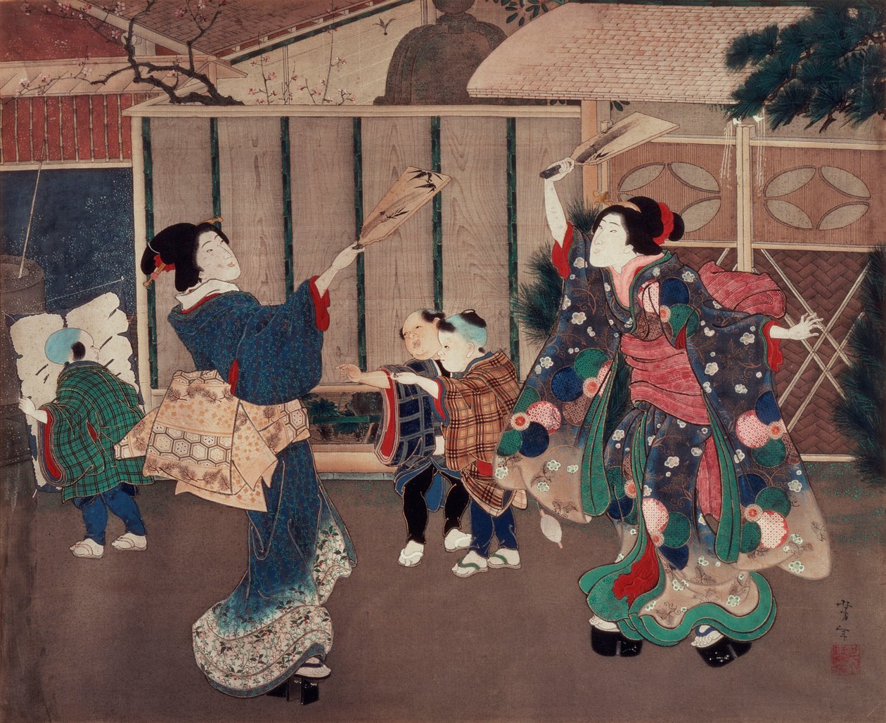 Gennaio: celebrazione del nuovo anno da Tsukioka Yoshitoshi