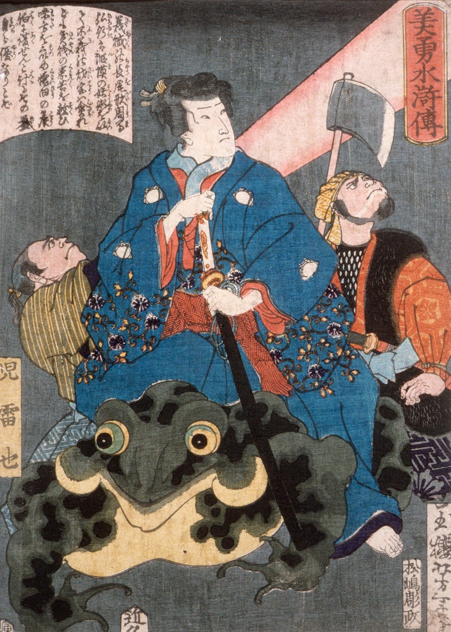 Jiraiya a cavallo di una rana da Tsukioka Yoshitoshi