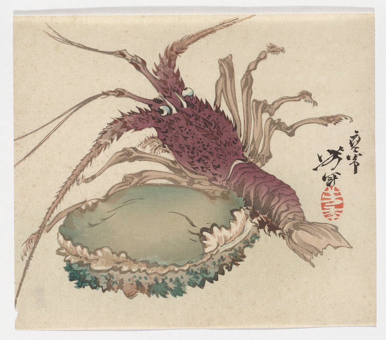 Aragosta e abalone da Tsukioka Yoshitoshi