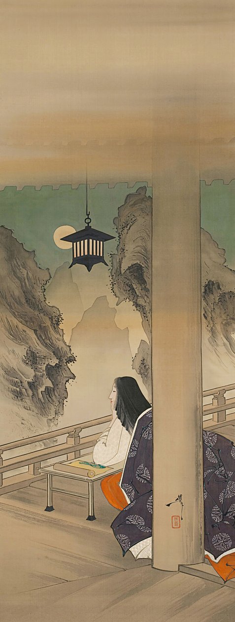 Murasaki Shikibu al tempio di Ishiyamadera da Tsukioka Yoshitoshi