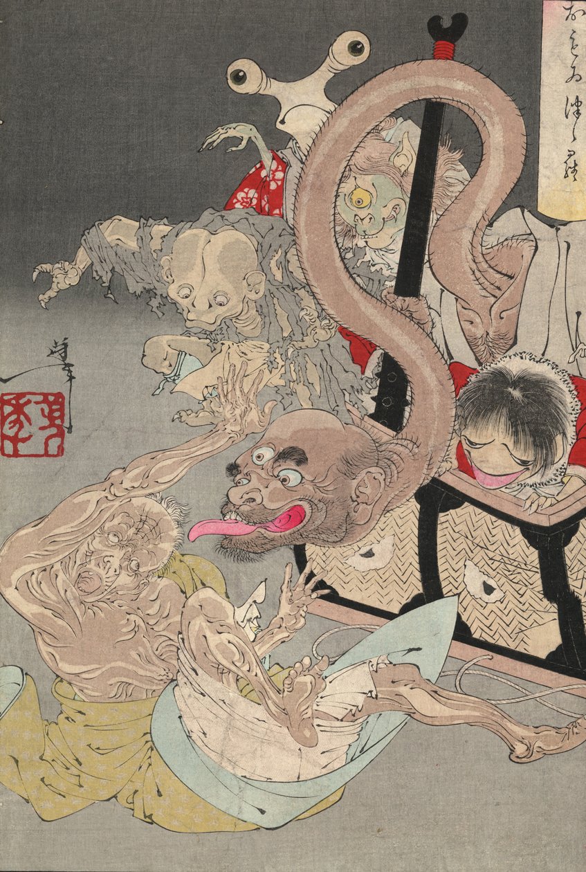 Il vaso di Pandora, anni 1880 da Tsukioka Yoshitoshi