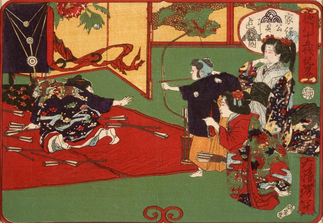 Tokugawa Ietsuga pratica il tiro con l