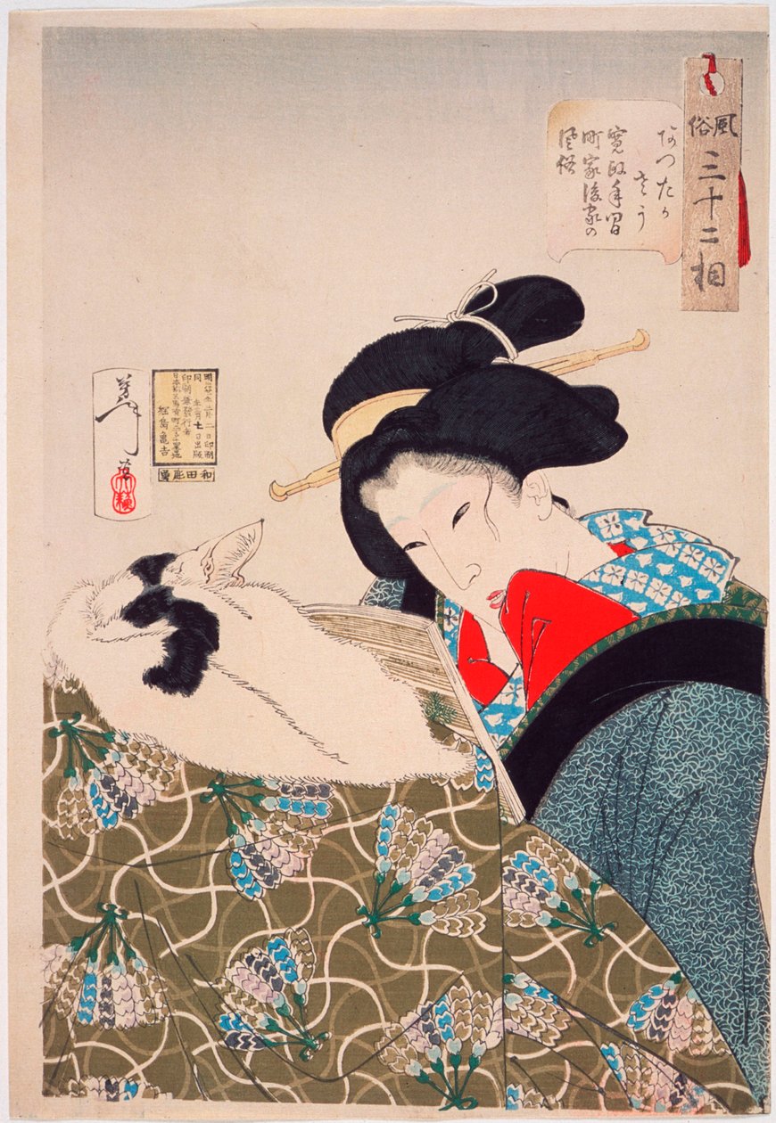 Calda: una vedova urbana del periodo Kansei (1789-1800) da Tsukioka Yoshitoshi
