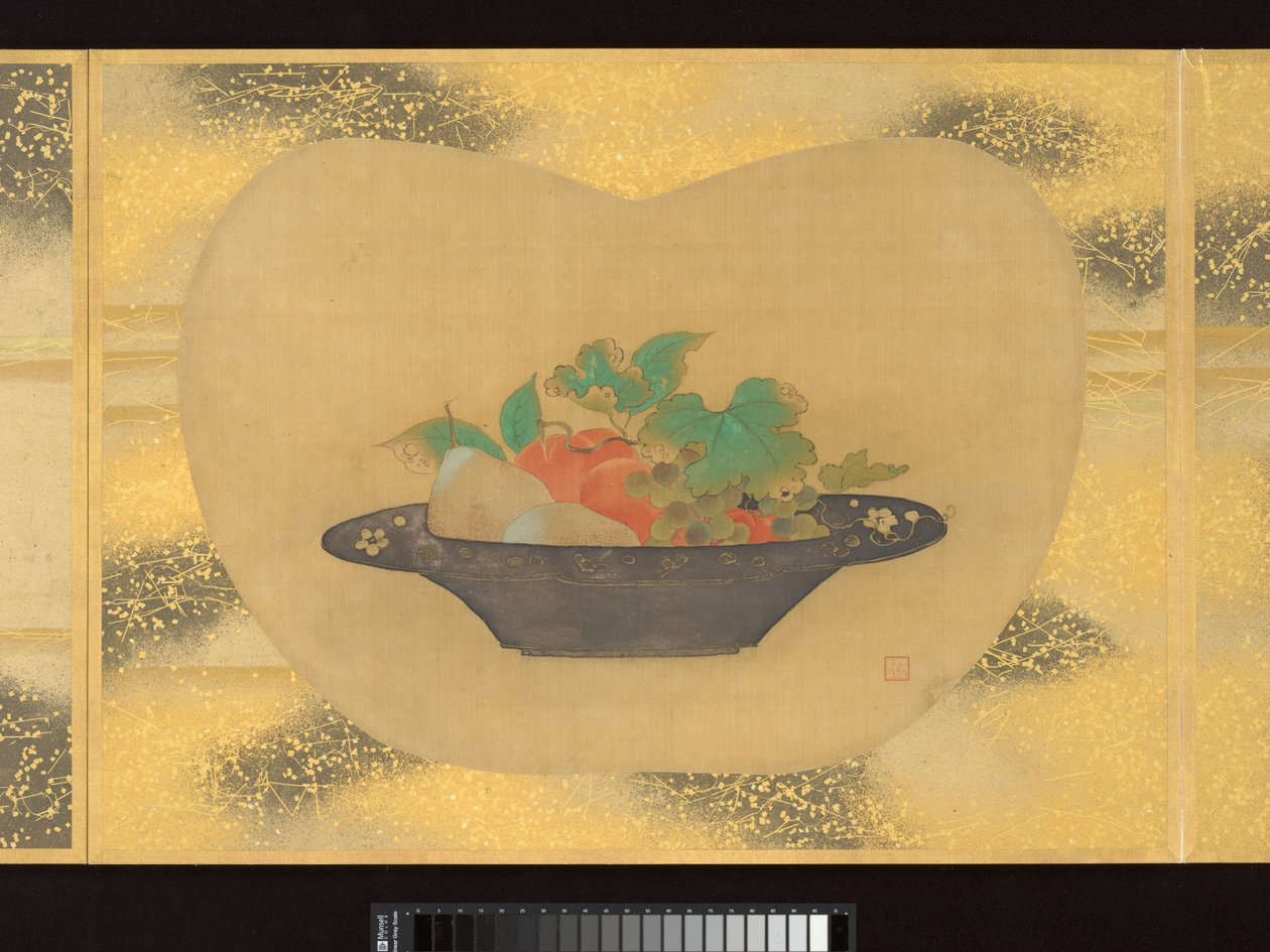 Album di dipinti a ventaglio di figure, uccelli e fiori da Tsunenobu Kano