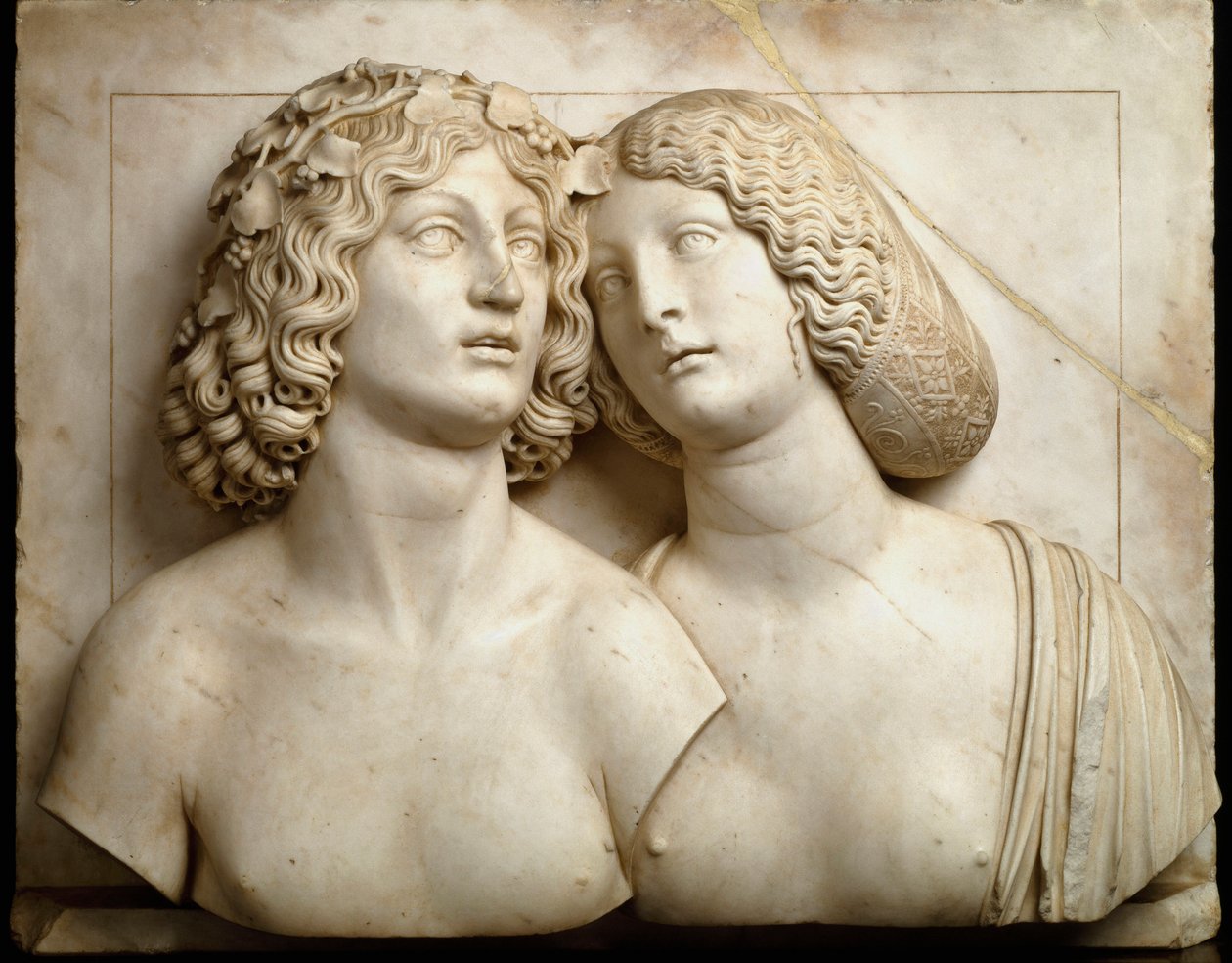 Bacco e Arianna. Alto rilievo in marmo da Tullio Lombardo