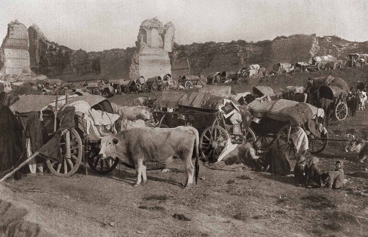 Campo di rifugiati turchi, 1912 da Turkish Photographer