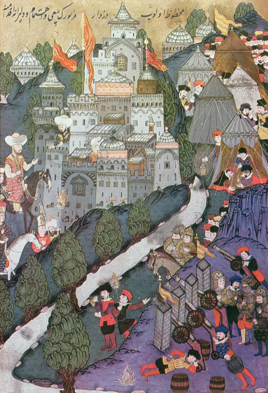 Battaglia di Nicopoli, 25-28 settembre 1396, facsimile di una miniatura conservata nel Museo Topkapi di Istanbul da Turkish School