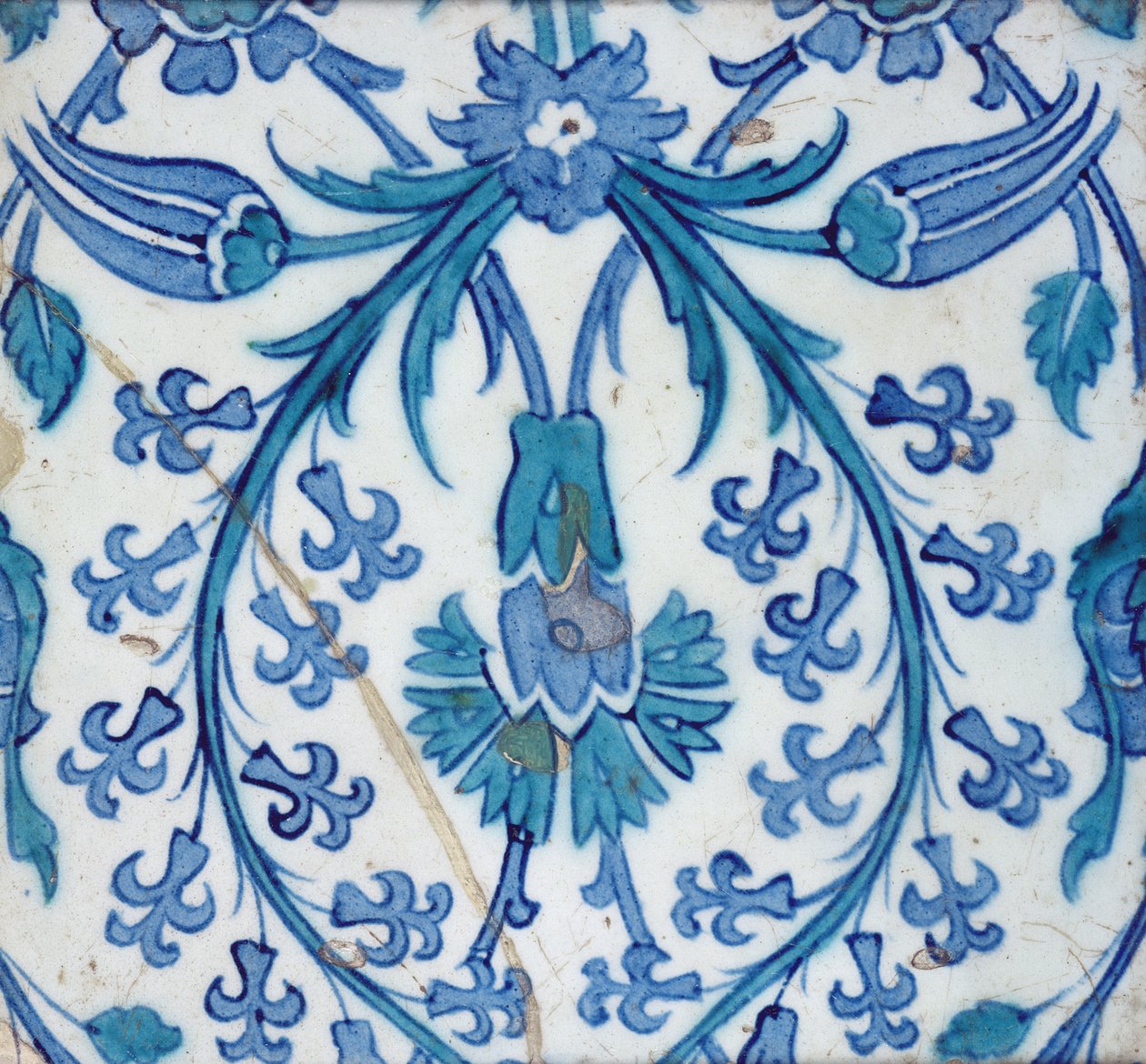 Piastrella di Isnik con disegno floreale da Turkish School