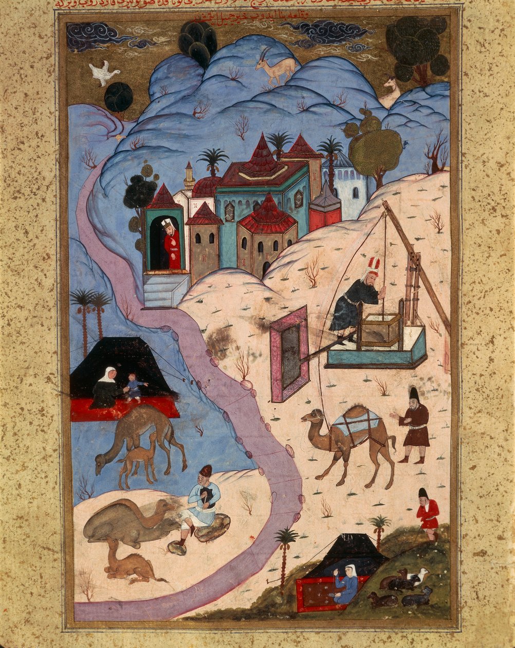Dipinto che raffigura scene di vita quotidiana nell